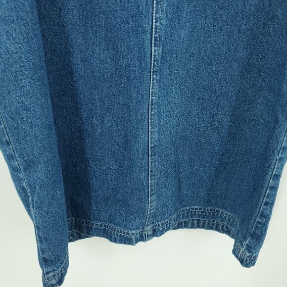 Vintage Amilano Collection Denim Jumper Dress M Zip Up Cargo Pockets Pockets - Picture 11 of 12